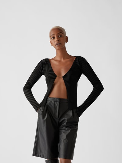 Jacquemus Strickjacke mit Logo-Detail Schwarz 4