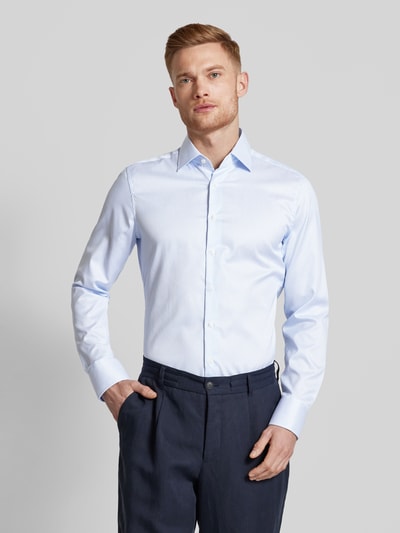 Eterna Slim fit zakelijk overhemd met streepmotief Bleu - 4