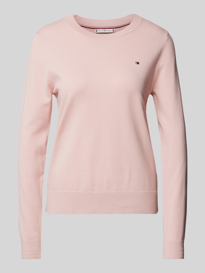 Tommy Hilfiger Strickpullover mit Logo-Stitching Rosa 2