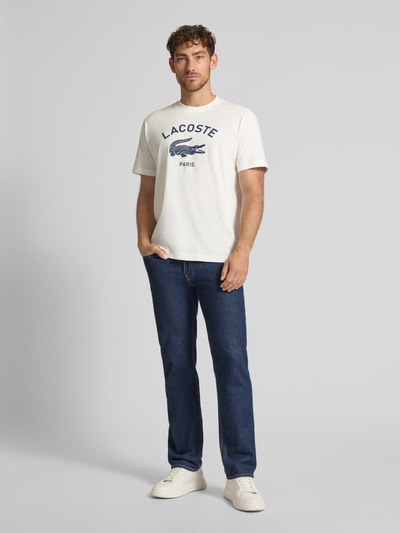 Lacoste Regular Fit T-Shirt aus reiner Baumwolle Offwhite 1