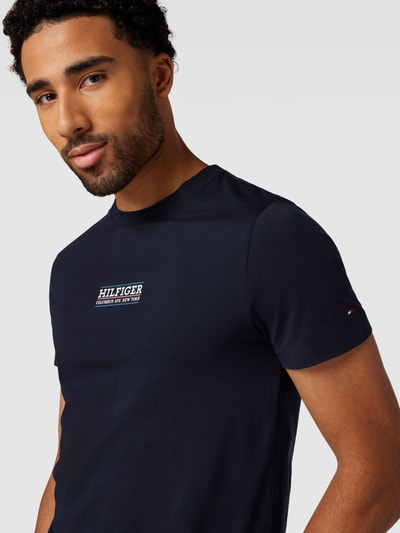 Tommy Hilfiger T-shirt met labelprint Marineblauw - 3