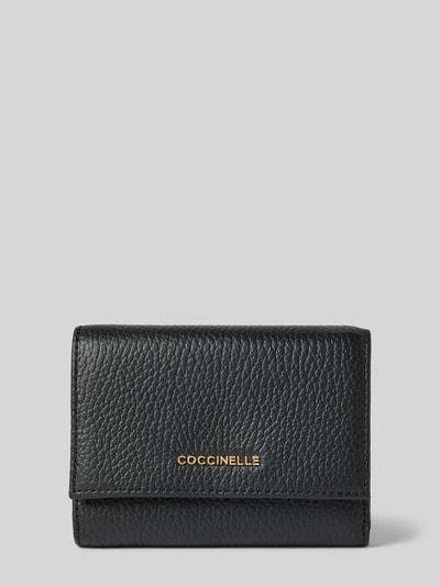 Coccinelle Portemonnaie mit Label-Detail Modell 'METALLIC SOFT' Black 1