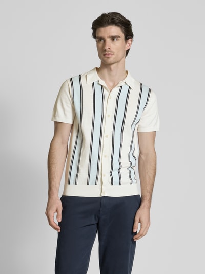 Lindbergh Freizeithemd mit Polokragen Offwhite 4