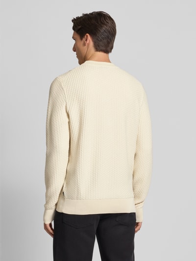BOSS Regular fit gebreide pullover van zuiver katoen Offwhite - 5