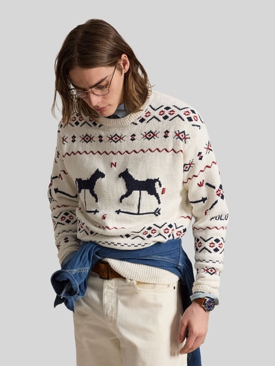 Polo Ralph Lauren Sweter z dzianiny o kroju regular fit z mieszanki bawełny, lnu i kaszmiru Złamany biały 4