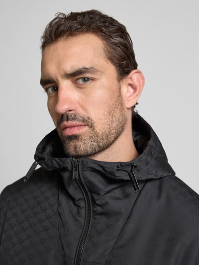 Emporio Armani Jacke mit Logo-Muster und Zweiwege-Reißverschluss Black 3