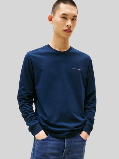 Tommy Jeans Slim Fit Langarmshirt aus reiner Baumwolle Dunkelblau 4