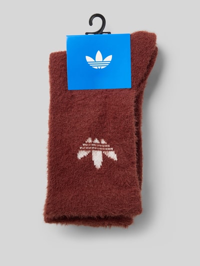 adidas Originals Sokken met logostitching in een set van 2 paar, model 'Fluffy' Middenbruin - 3
