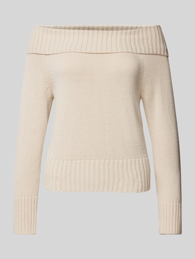 Noisy May Gebreide pullover met carmenhals, model 'LIMA' Beige - 2