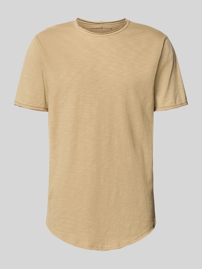 Produktfoto, Regular Fit T-Shirt aus reiner Baumwolle Modell 'Benne' von Only & Sons in Optik: Unifarben Melange, Rundhals, Kurzarm, Rollsaum, Jersey