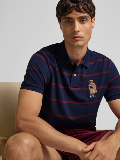 Polo Ralph Lauren Custom slim fit poloshirt met stitching Marineblauw - 3