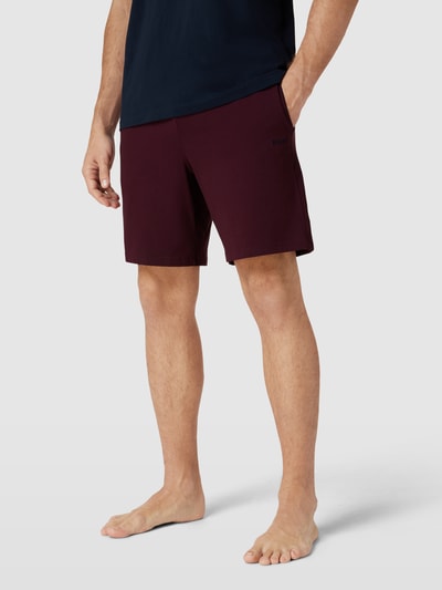 BOSS Sweatshorts mit Label-Stitching Modell 'MIX&MATCH' Aubergine 4