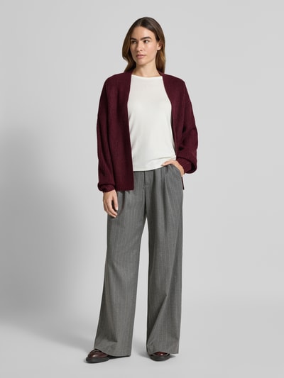 mbyM Cardigan mit gerippten Abschlüssen Bordeaux 1