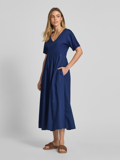 Weekend Max Mara Maxikleid mit V-Ausschnitt Modell 'BRONZO' Marine 1