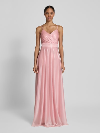 TROYDEN COLLECTION Avondjurk in wikkellook Rosé - 4