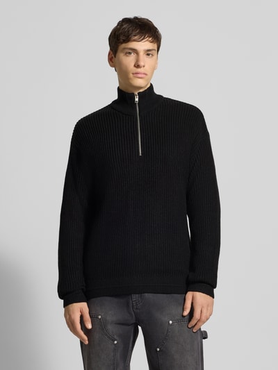 Jack & Jones Strickpullover mit Reißverschluss Modell 'KAITO' Black 4