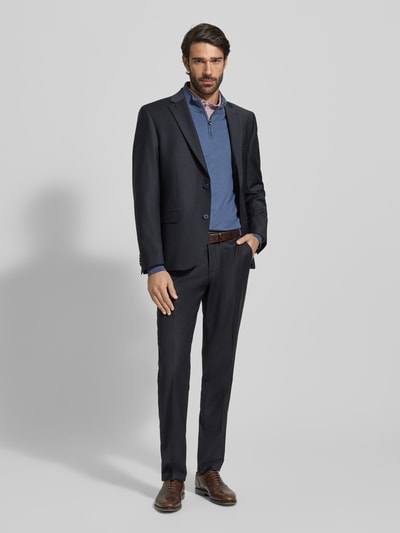 BOSS Regular Fit troyer z czystej bawełny model „PADRO-L” Niebieski 1
