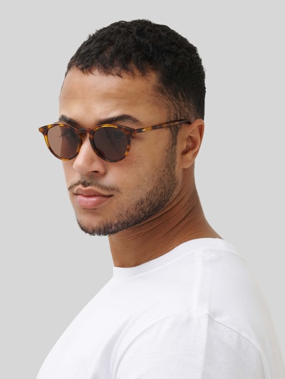 MessyWeekend Runde Sonnenbrille Modell 'NEW DEPP' Dunkelbraun 1
