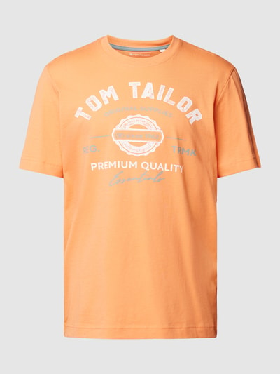 Tom Tailor T-shirt met labelprint Oranje - 2