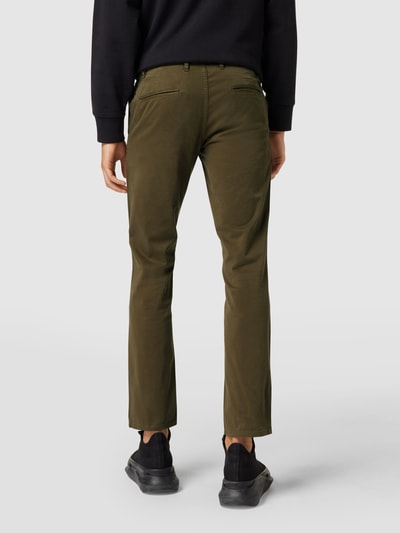 BOSS Orange Slim fit chino met labelpatch, model 'Schino' Olijfgroen - 5