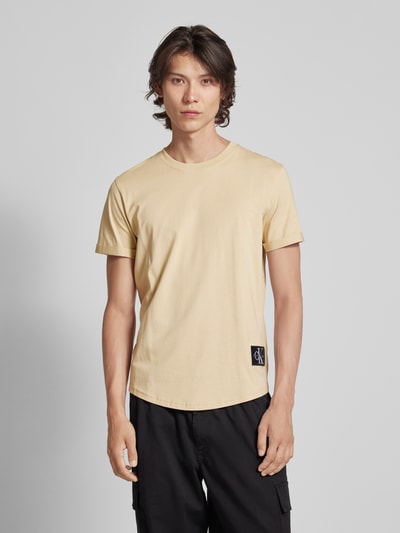 Calvin Klein Jeans T-Shirt mit Label-Patch Beige 4