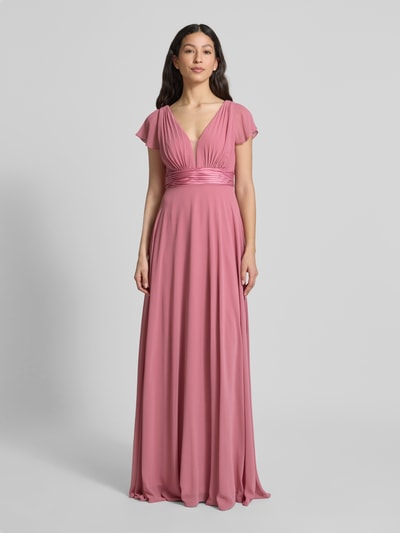 Jake*s Cocktail Abendkleid mit V-Ausschnitt und gelegten Falten Altrosa 4