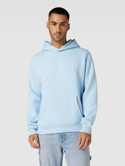 REVIEW Hoodie mit Label-Applikation  Eisblau 4