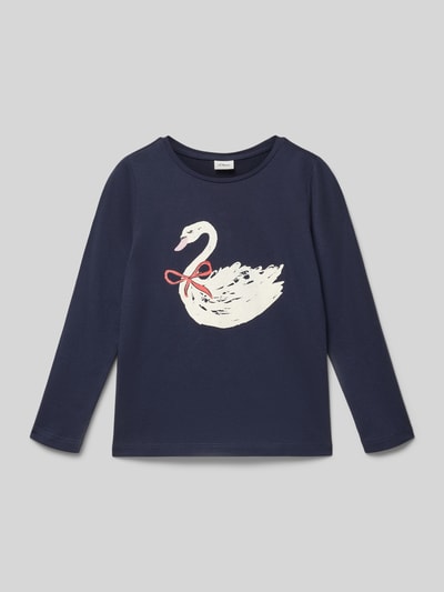 s.Oliver RED LABEL Regular fit shirt met lange mouwen van puur katoen Marineblauw - 1