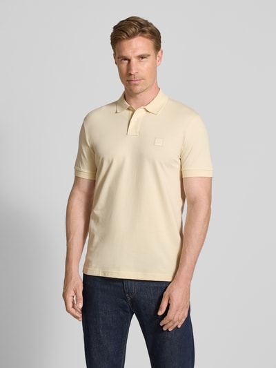BOSS Orange Slim Fit Poloshirt aus Baumwoll-Mix Ecru 4