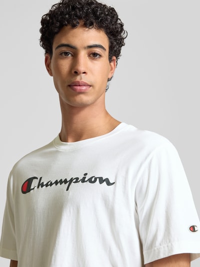 CHAMPION T-shirt z nadrukiem z logo Biały 3