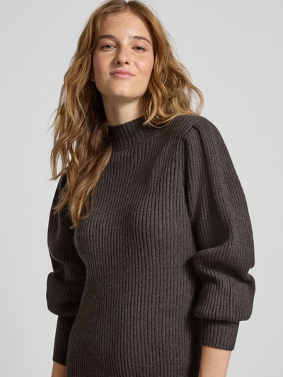 ONLY Sukienka o kroju comfort fit z dzianiny z mieszanki wiskozy model ‘KATIA’ Ciemnoszary melanż 3