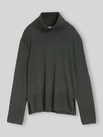 Tom Tailor Rollkragenpullover aus Kaschmir mit Seitenschlitzen Dunkelgruen 2