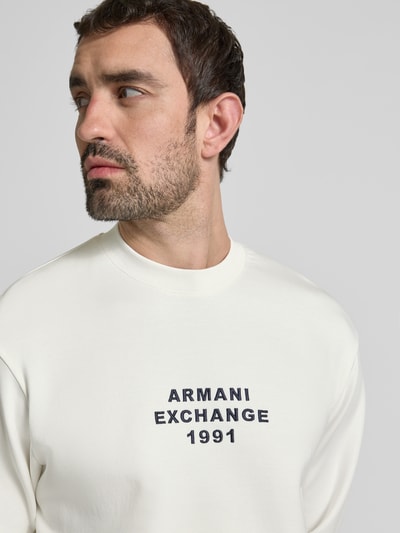 ARMANI EXCHANGE Sweatshirt mit Label-Stitching Offwhite 3