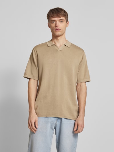 Jack & Jones Poloshirt mit V-Ausschnitt Modell 'ELEO' Beige 4