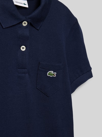 Lacoste Sukienka polo z kieszenią na piersi Granatowy 2