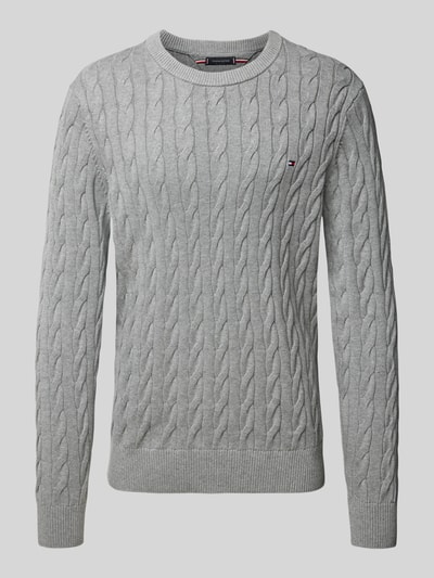 Tommy Hilfiger Regular fit gebreide pullover van zuiver katoen Lichtgrijs - 2
