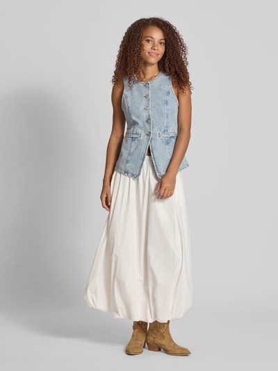 EDITED Jeansgilet met strookzakken, model 'Lyla' Jeansblauw - 1