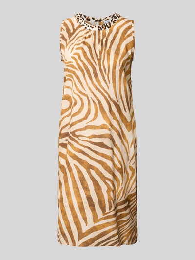 Emily Van den Bergh Knielanges Kleid mit rückseitigem Schlüsselloch-Ausschnitt Cognac 2