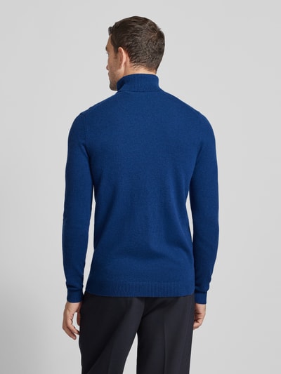 Christian Berg Men Strickpullover mit Rollkragen Marine Melange 5