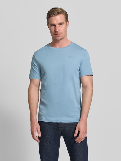 Tom Tailor Regular Fit T-Shirt aus reiner Baumwolle Rauchblau 4