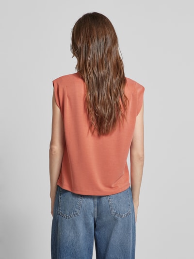 Jake*s Collection Tanktop met geribde ronde hals Terracotta - 5