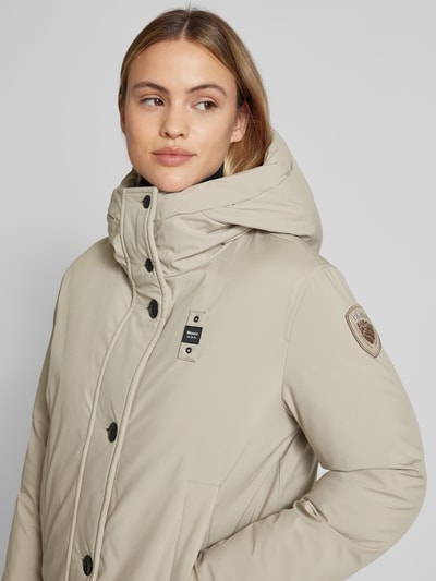 Blauer Usa Daunenmantel mit Label-Patch Beige 3