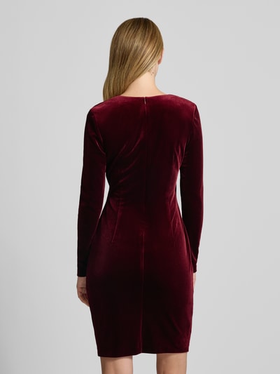 Christian Berg Cocktail Sukienka koktajlowa o długości do kolan z dekoltem w serek Bordowy melanż 5