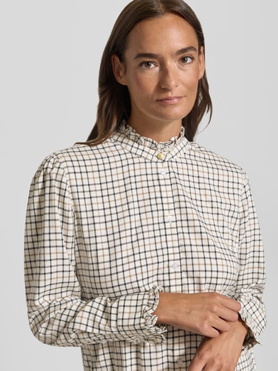 Barbour Langarmbluse mit Rüschenkragen Weiss 3