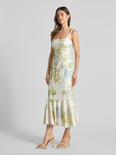 GUESS Midikleid aus Leinen-Mix mit Volantsaum Modell 'RORY' Lind 1