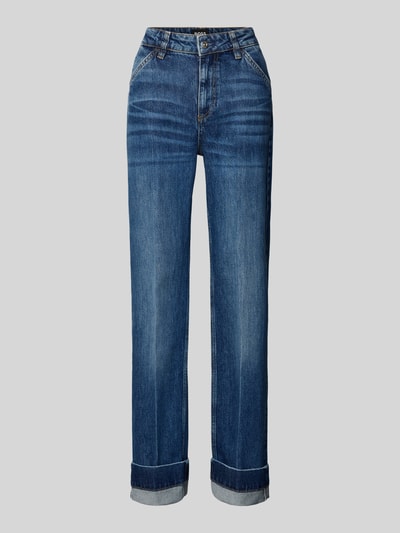 Produktfoto, Straight Fit Jeans aus Baumwoll-Mix Modell 'PARKWAY' von BOSS in unifarbenem Denim mit Label Stitching und 5-Pocket-Design