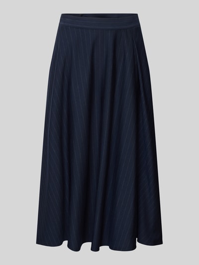 MM Długa spódnica rozkloszowana z czystej wiskozy model ‘PELOTA’ Granatowy 2