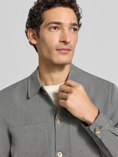 Les Deux hybride jack met borstzakken model 'Marseille' Lichtgrijs gemêleerd - 3