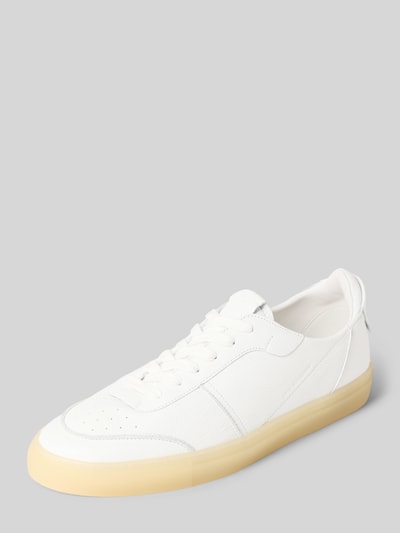 Produktfoto, sneakersy skórzane Copenhagen Sneaker aus Leder Modell 'CPH741M', białe, zaokrąglony czubek, wiązanie, gumowa podeszwa, wysokość obcasa w rozmiarze 44: 3 cm, wysokość cholewki w rozmiarze 44: 7 cm, szerokość w rozmiarze 44: 11 cm