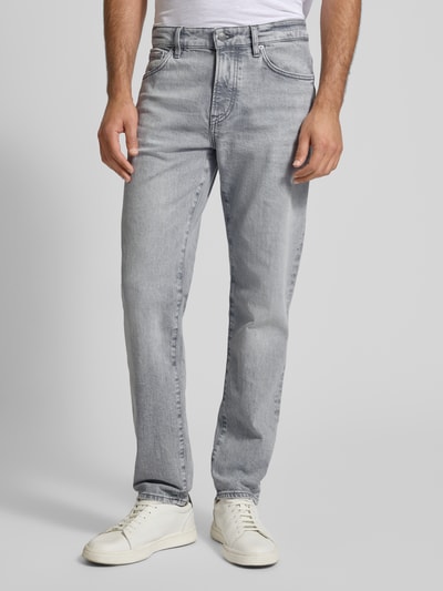 BOSS Orange Jeansy o kroju regular fit z mieszanki bawełny model ‘REMAINE BO’ Srebrny 4